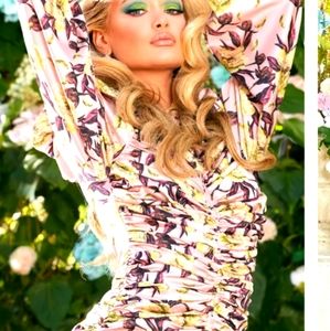 Nwt Fashion Nova satin floral dress